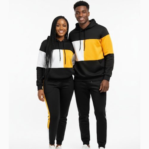 Krump Ug couple colour block Tracksuits(Black)