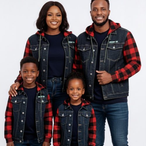Krump Ug family checkered denim hoodie (4 pack)