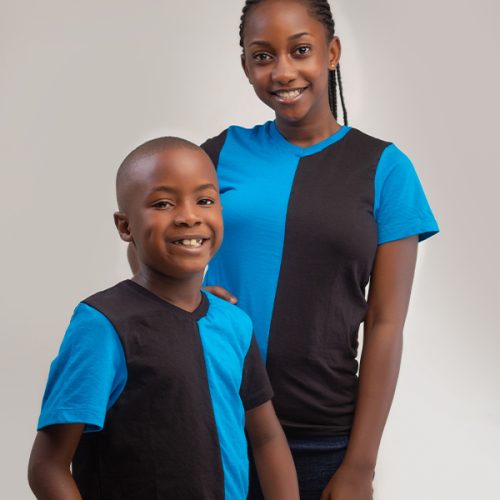 Krump Ug Kids Dc V-neck T-shirts( sky blue, black)