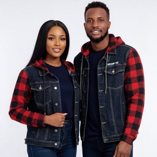 Krump Ug checkered Denim hoodie Jacket