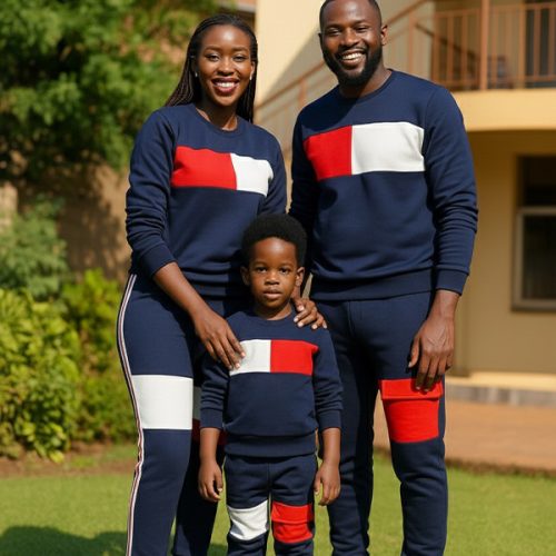Krump Ug carnot color block Tracksuits Family pack(Navyblue)