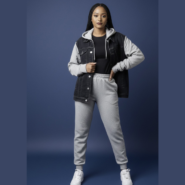 Krump Ug Denim Hoodie jacket- Match sweatpants