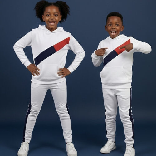 Krump Ug wenzi Kids 2 pack unisex Tracksuit(white)