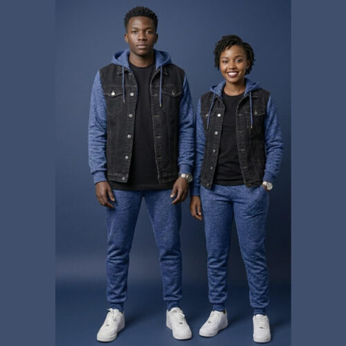 Krump Ug Couple Denim Hoodie jacket- Match sweatpants